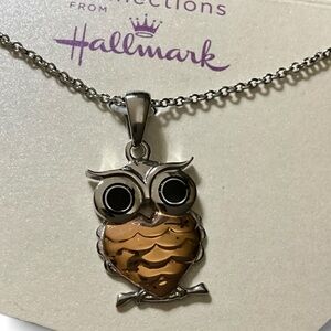 Hallmark Connections Multi Colored Metal Owl Necklace on Adjustable Chain
